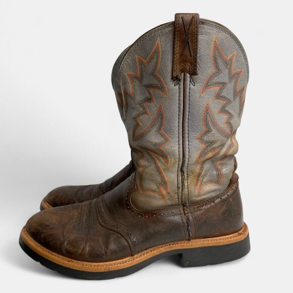 Twisted X Distressed Brown and Gray Western Boots - Picture 7 of 13